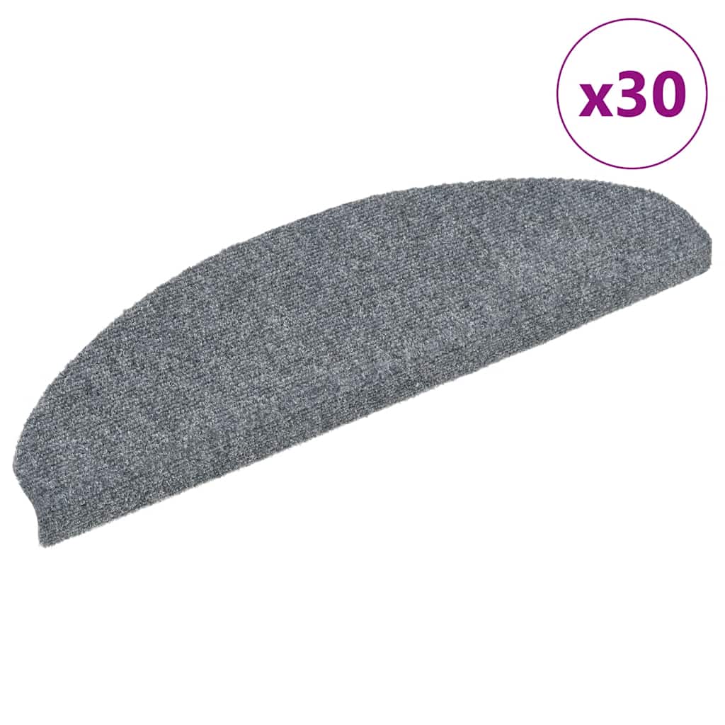 trappemåtter selvklæbende 30 stk. 65x21x4 cm lysegrå halvrunde store