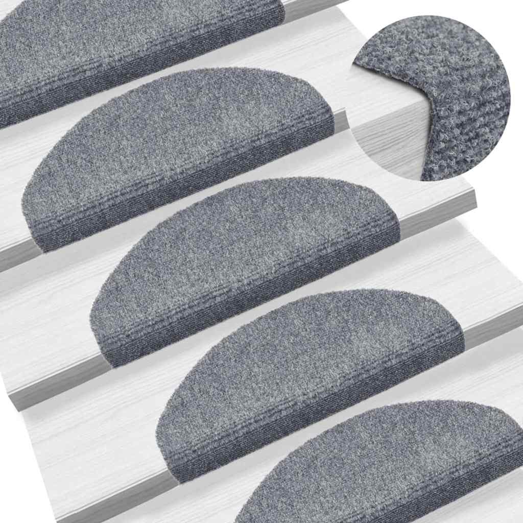 trappemåtter selvklæbende 30 stk. 65x21x4 cm lysegrå halvrunde store