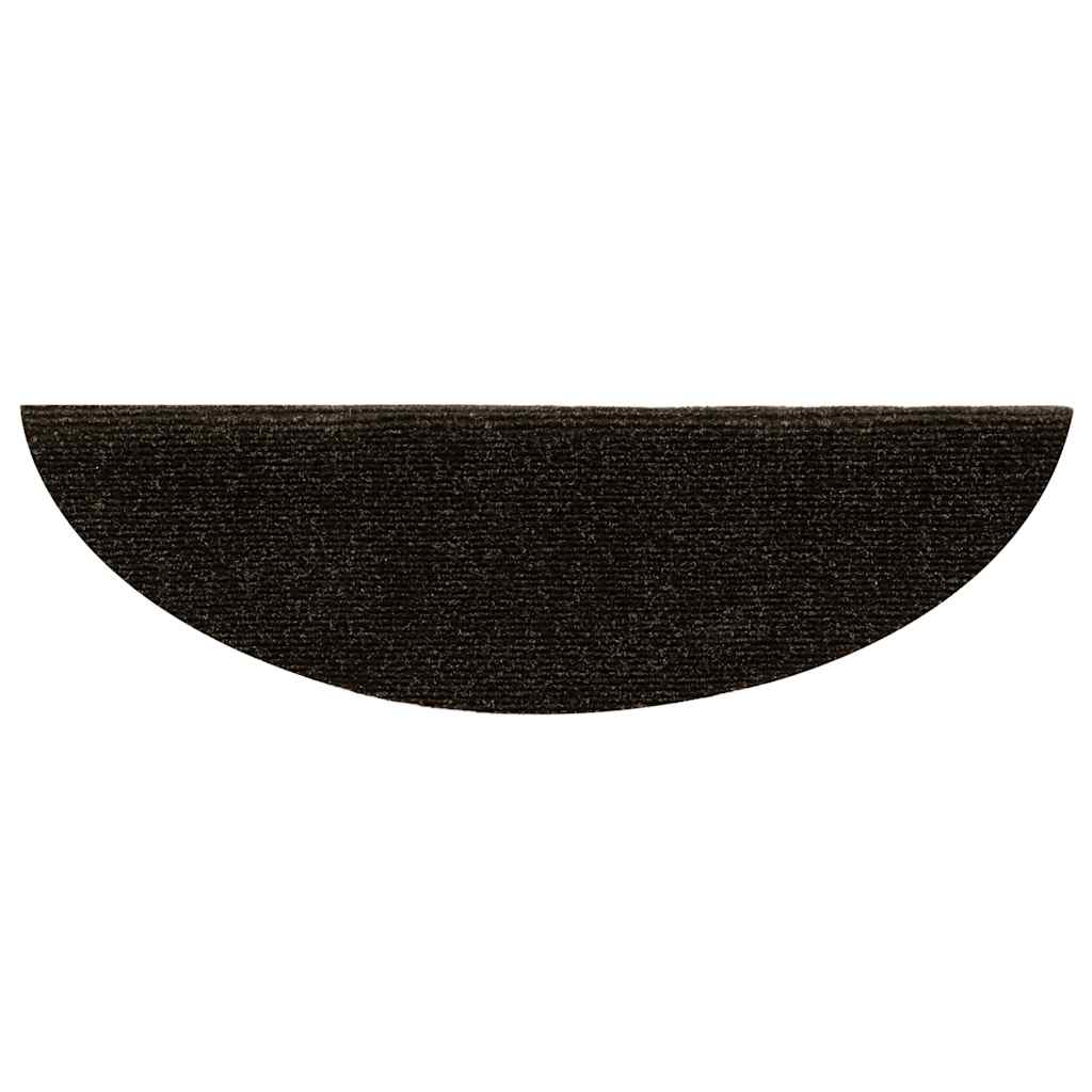 trappemåtter selvklæbende 20 stk. 56x17x3 cm mørkebrune halvrunde