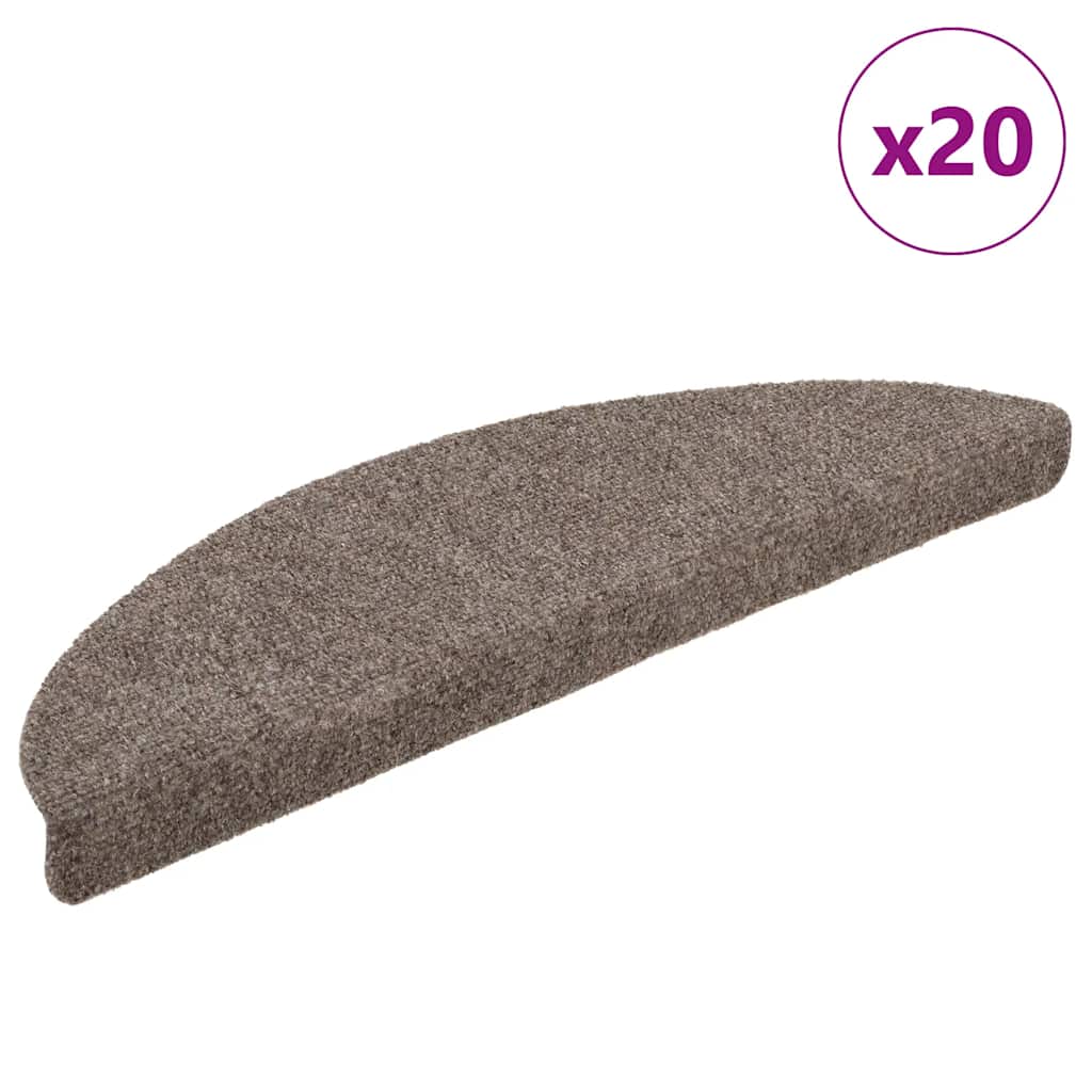 trappemåtter selvklæbende 20 stk. 56x17x3 cm beige halvrunde
