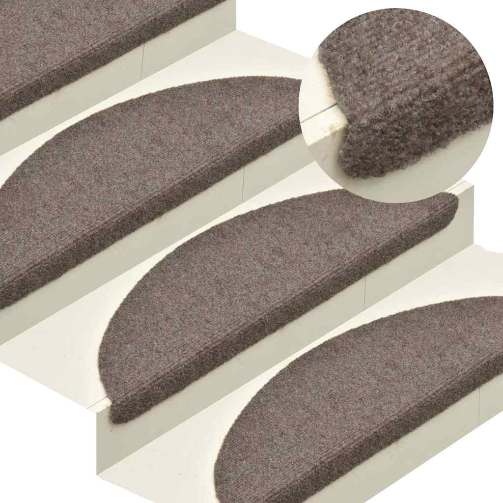 trappemåtter selvklæbende 20 stk. 56x17x3 cm beige halvrunde