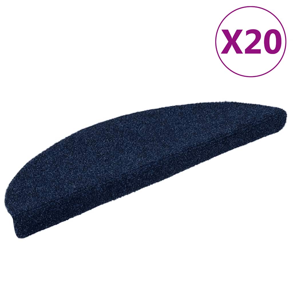 trappemåtter selvklæbende 20 stk. 56x17x3 cm marineblå halvrunde