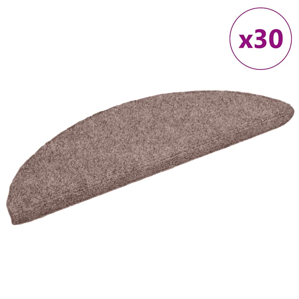 trappemåtter selvklæbende 30 stk. 56x17x3 cm lys brune halvrunde