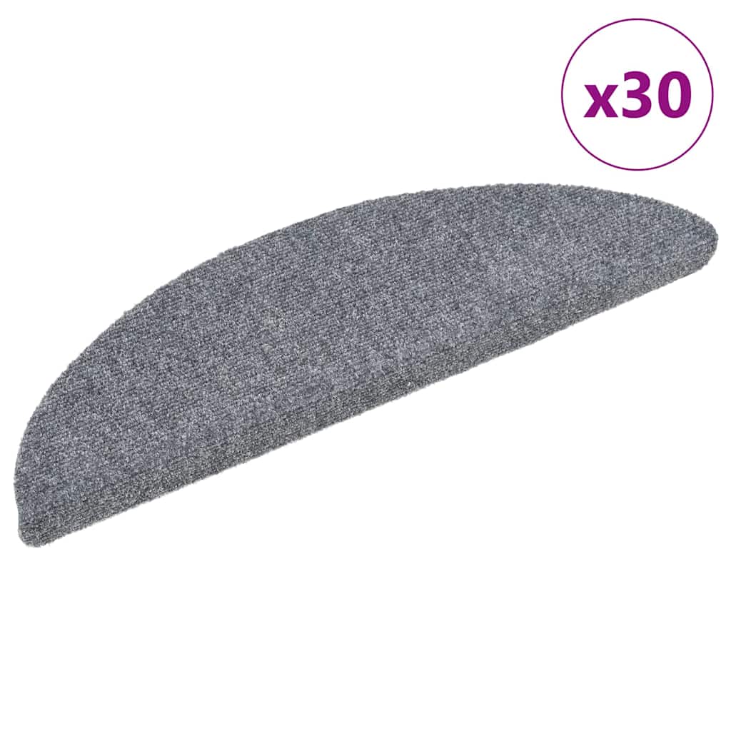 trappemåtter selvklæbende 30 stk. 56x17x3 cm lysegrå halvrunde