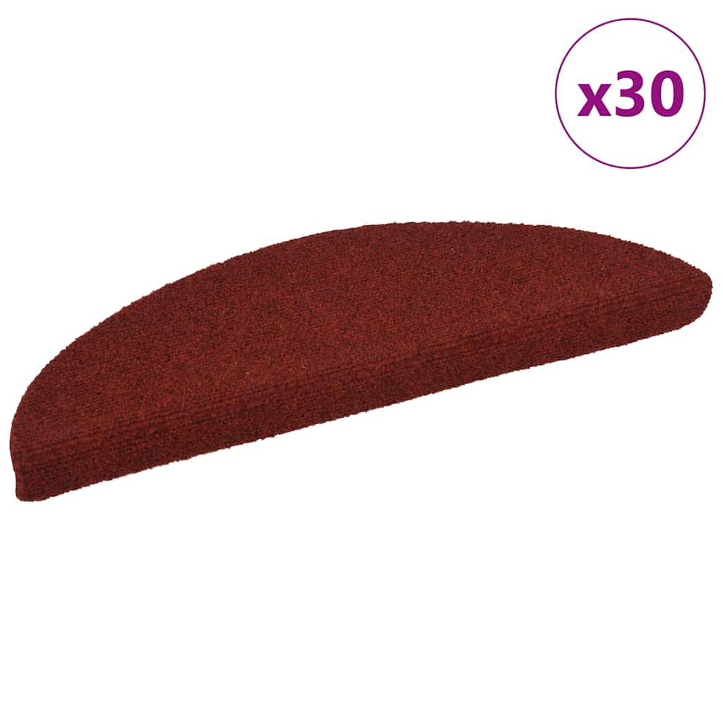 trappemåtter selvklæbende 30 stk. 56x17x3 cm bordeauxrød halvrunde