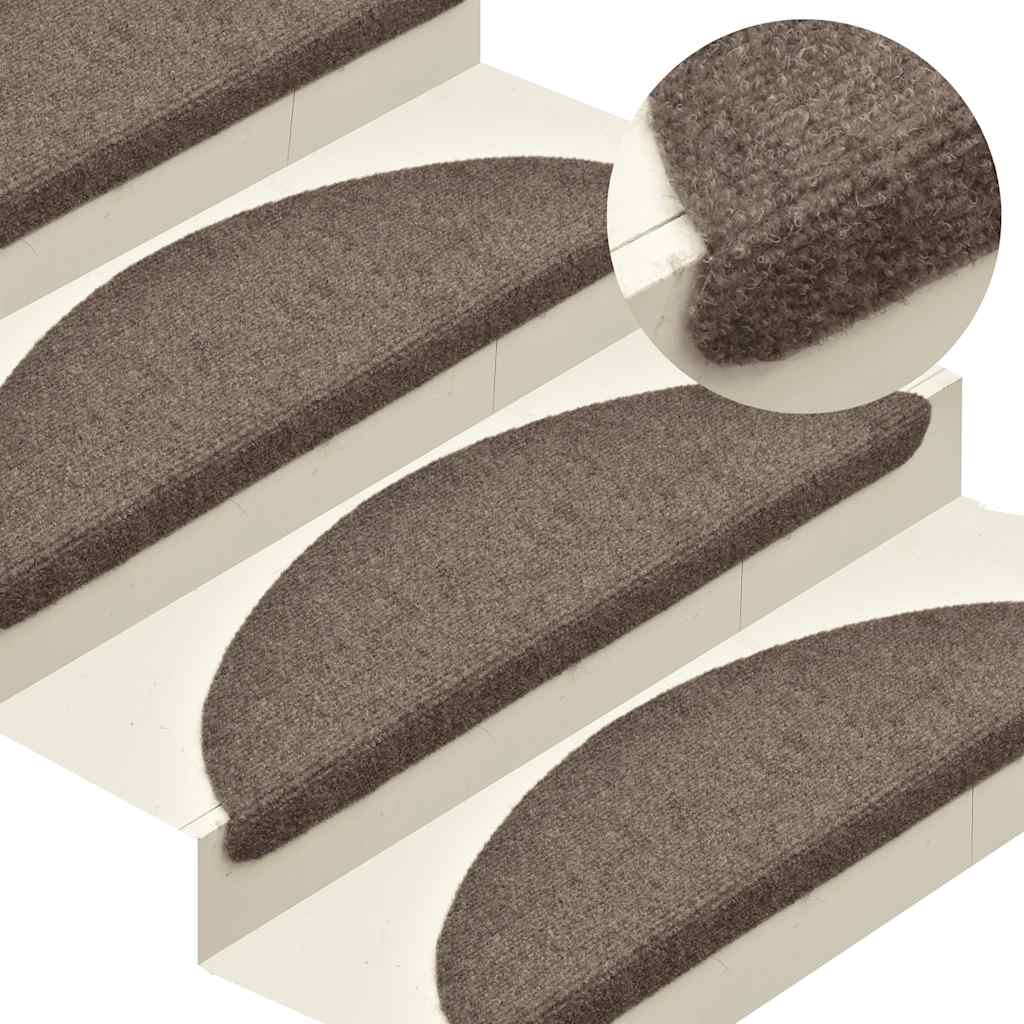trappemåtter selvklæbende 30 stk. 56x17x3 cm beige halvrunde