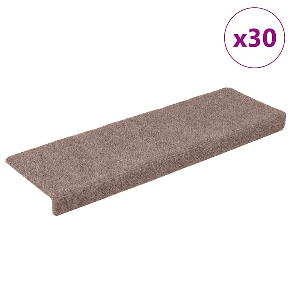 trappemåtter selvklæbende 30 stk. 65x21x4 cm lysebrun rektangulære kant