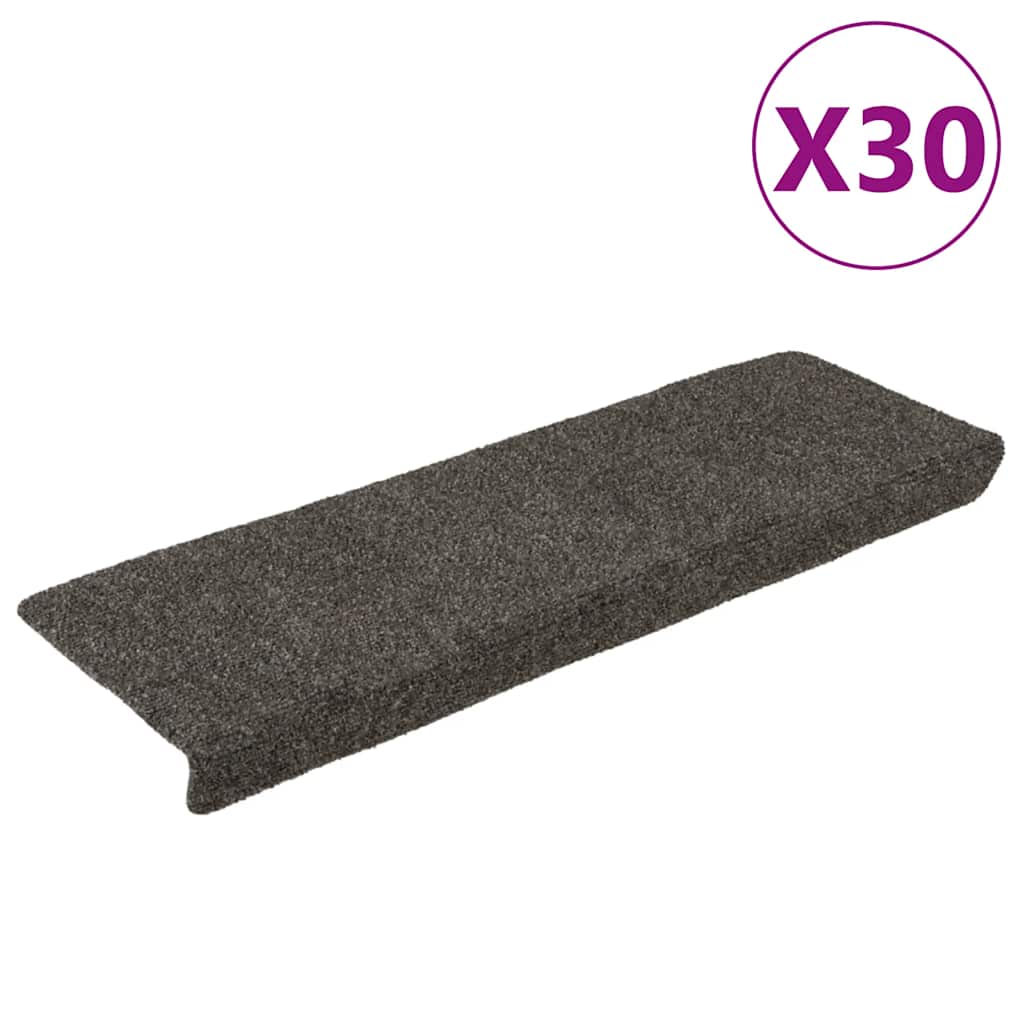 trappemåtter selvklæbende 30 stk. 65x21x4 cm antracit rektangulær kant