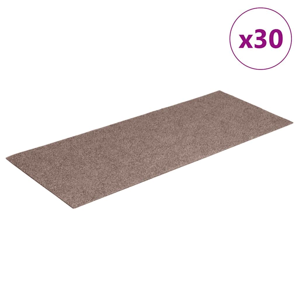 trappemåtter selvklæbende 30 stk. 60x25 cm lysebrune rektangulære