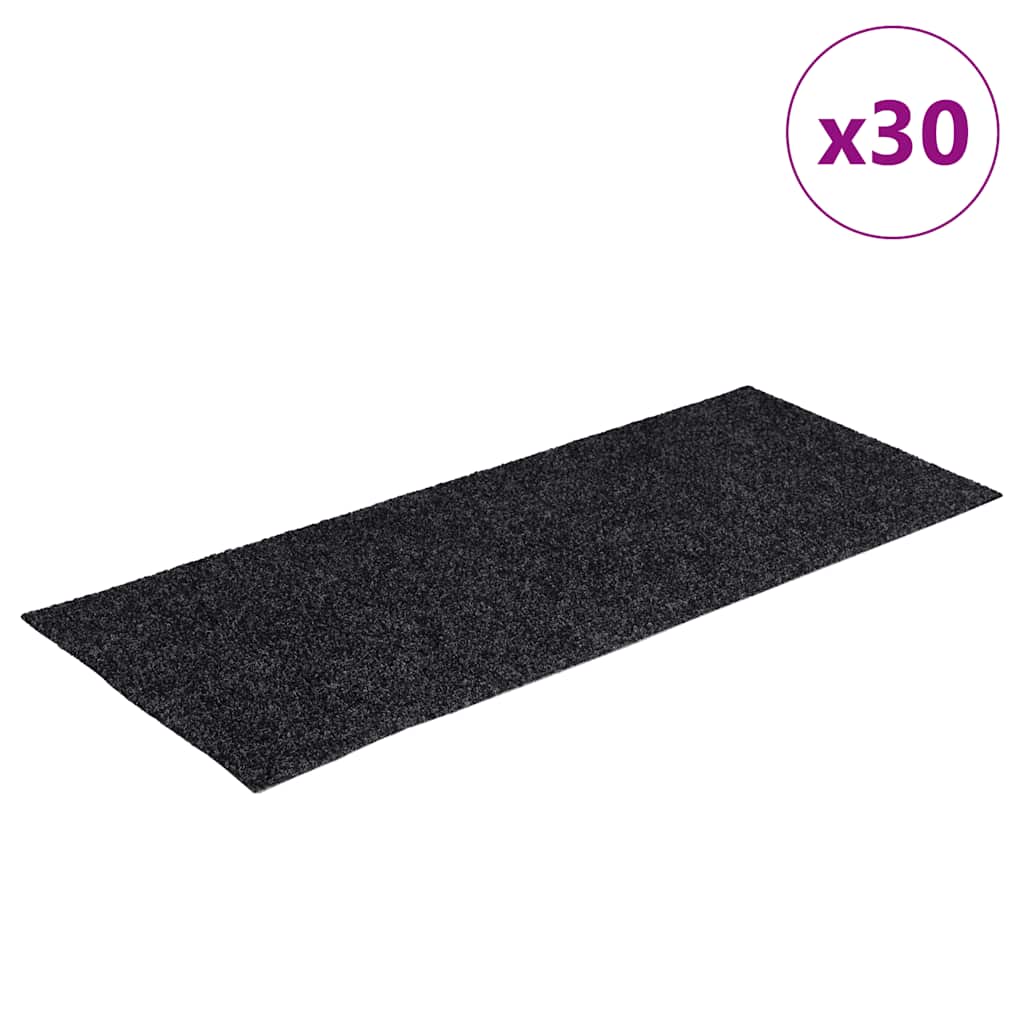 trappemåtter selvklæbende 30 stk. 60x25 cm mørkegrå rektangulære