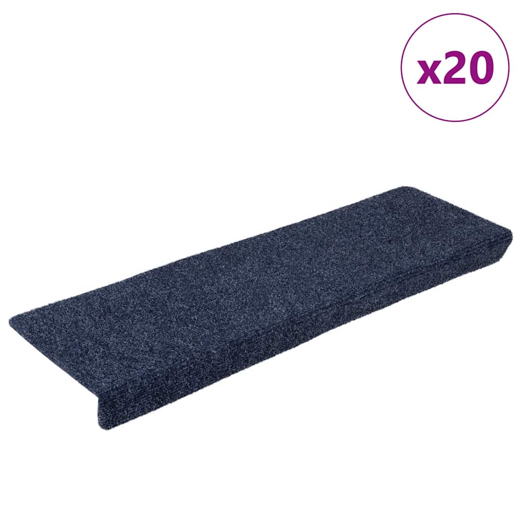 trappemåtter selvklæbende 20 stk. 65x21x4 cm antracit rektangulær kant