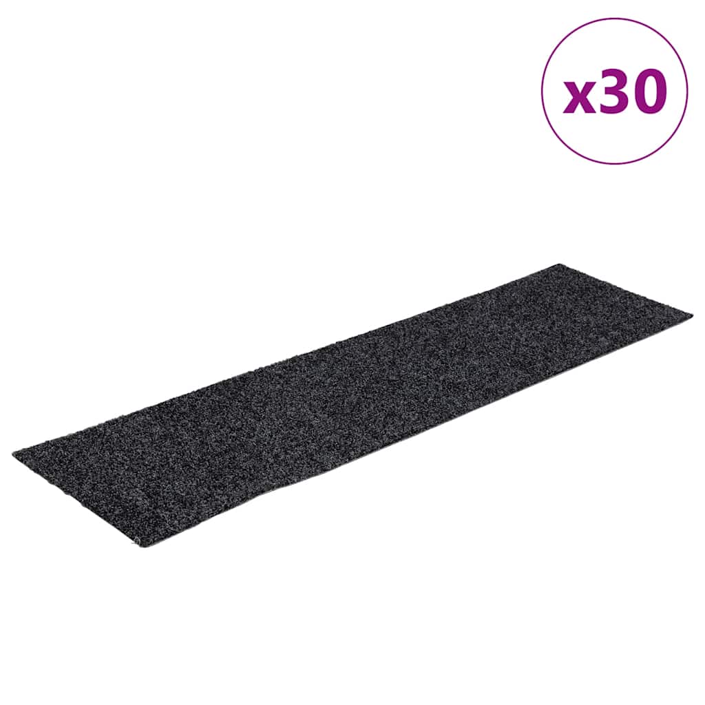 trappemåtter selvklæbende 30 stk. 76x20 cm mørkegrå rektangulære