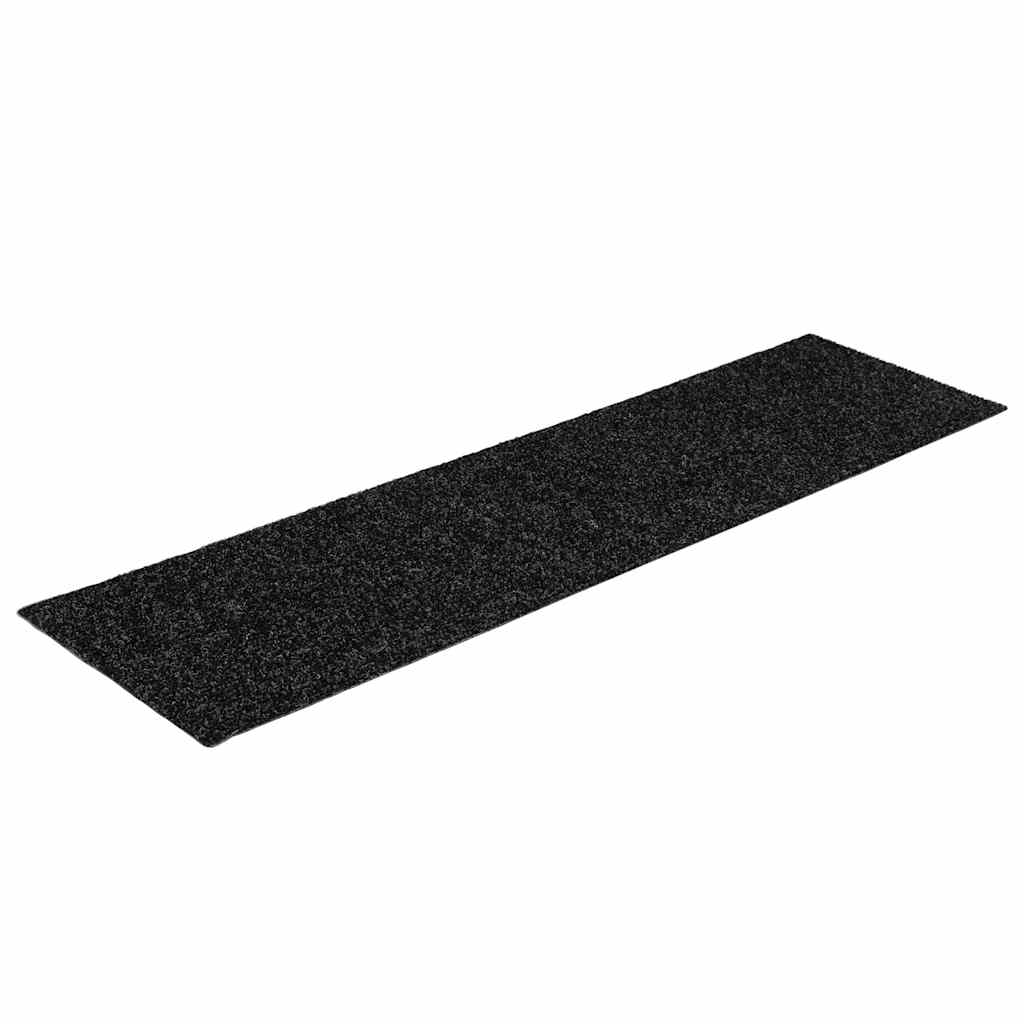 trappemåtter selvklæbende 30 stk. 76x20 cm sorte rektangulære