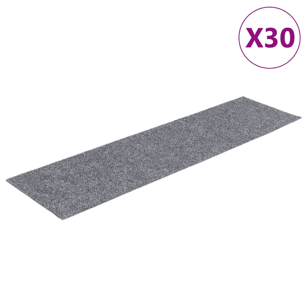 trappemåtter selvklæbende 30 stk. 76x20 cm lysegrå rektangulære