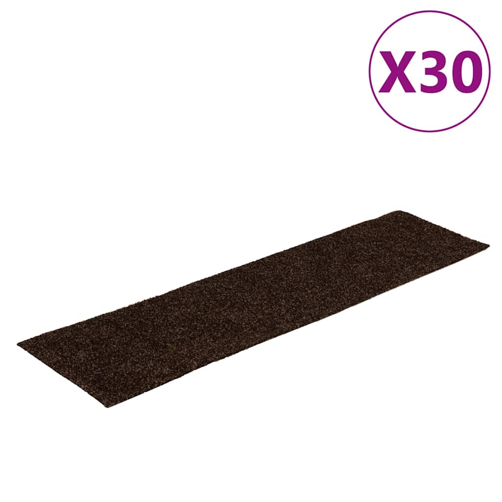 trappemåtter selvklæbende 30 stk. 76x20 cm brune rektangulære