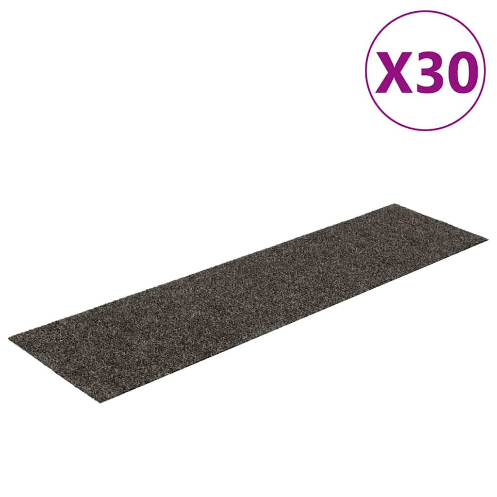 trappemåtter selvklæbende 30 stk. 76x20 cm antracit rektangulære
