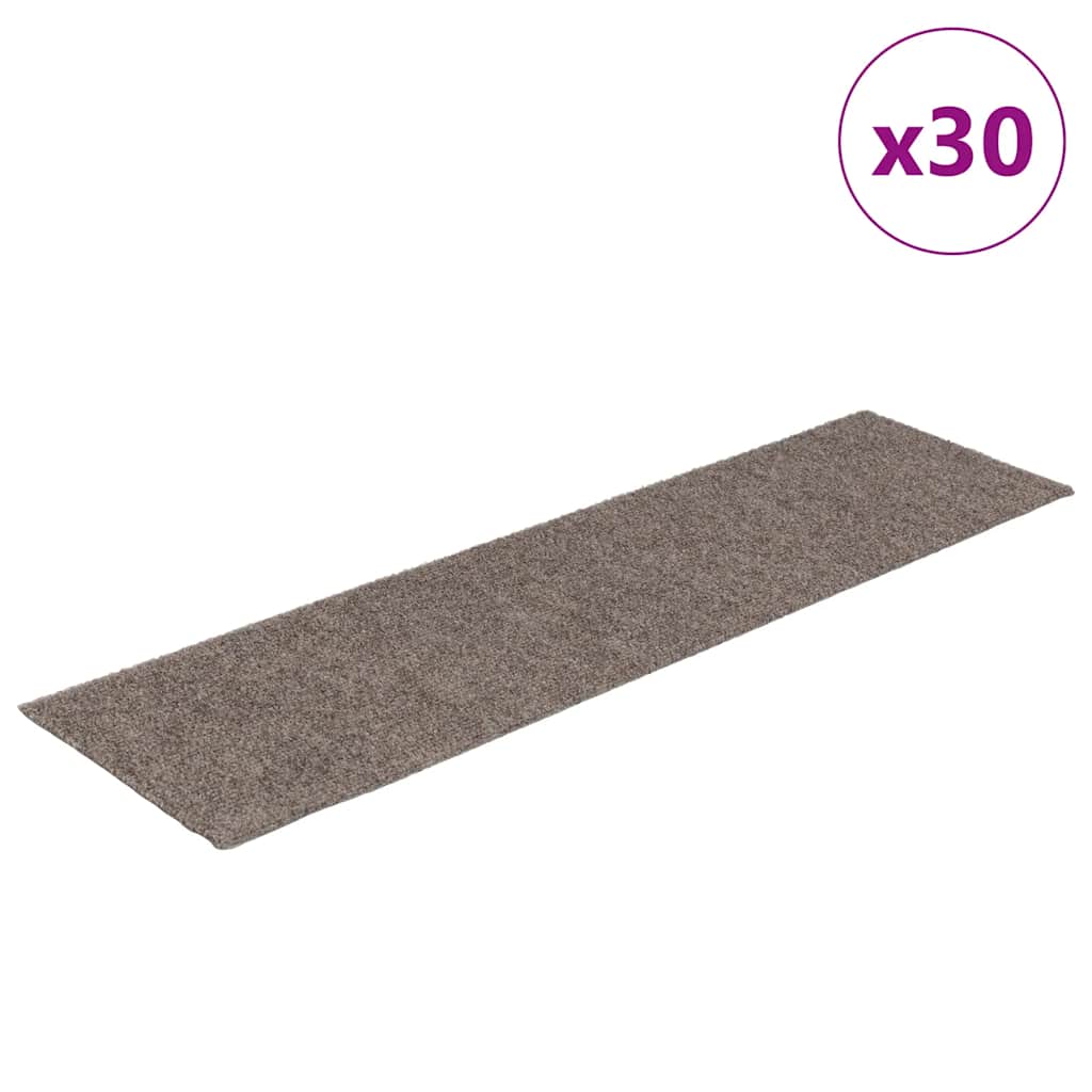trappemåtter selvklæbende 30 stk. 76x20 cm beige rektangulære