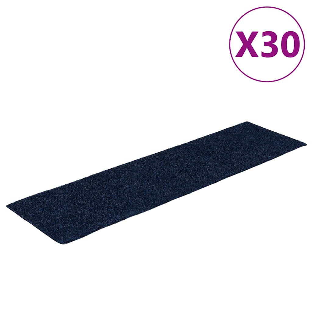 trappemåtter selvklæbende 30 stk. 76x20 cm marineblå rektangulære