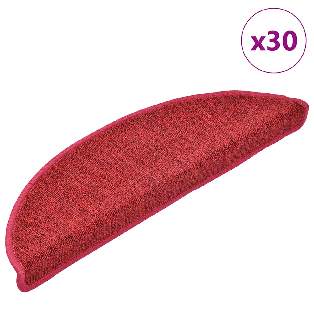trappemåtter 30 stk. 56x17x3 cm rød halvrund