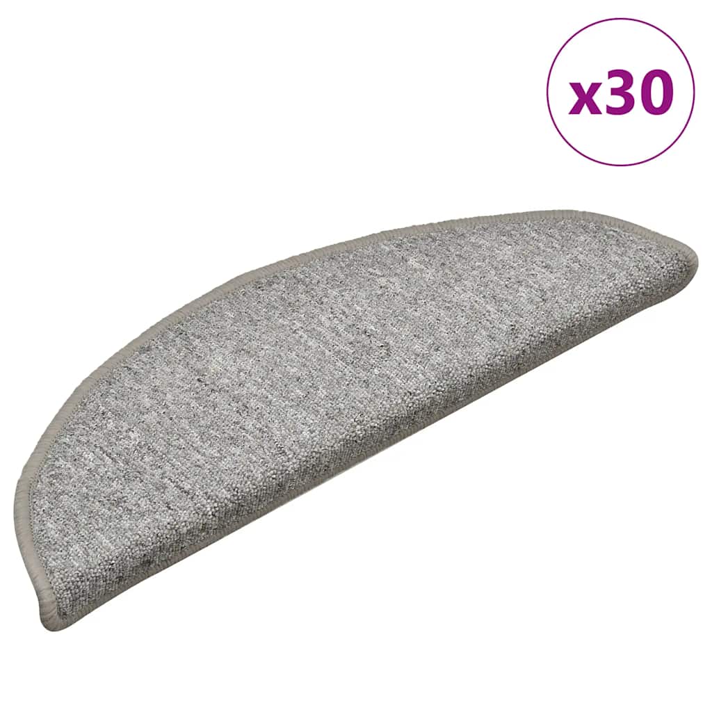 trappemåtter 30 stk. 56x17x3 cm lysegrå halvrunde