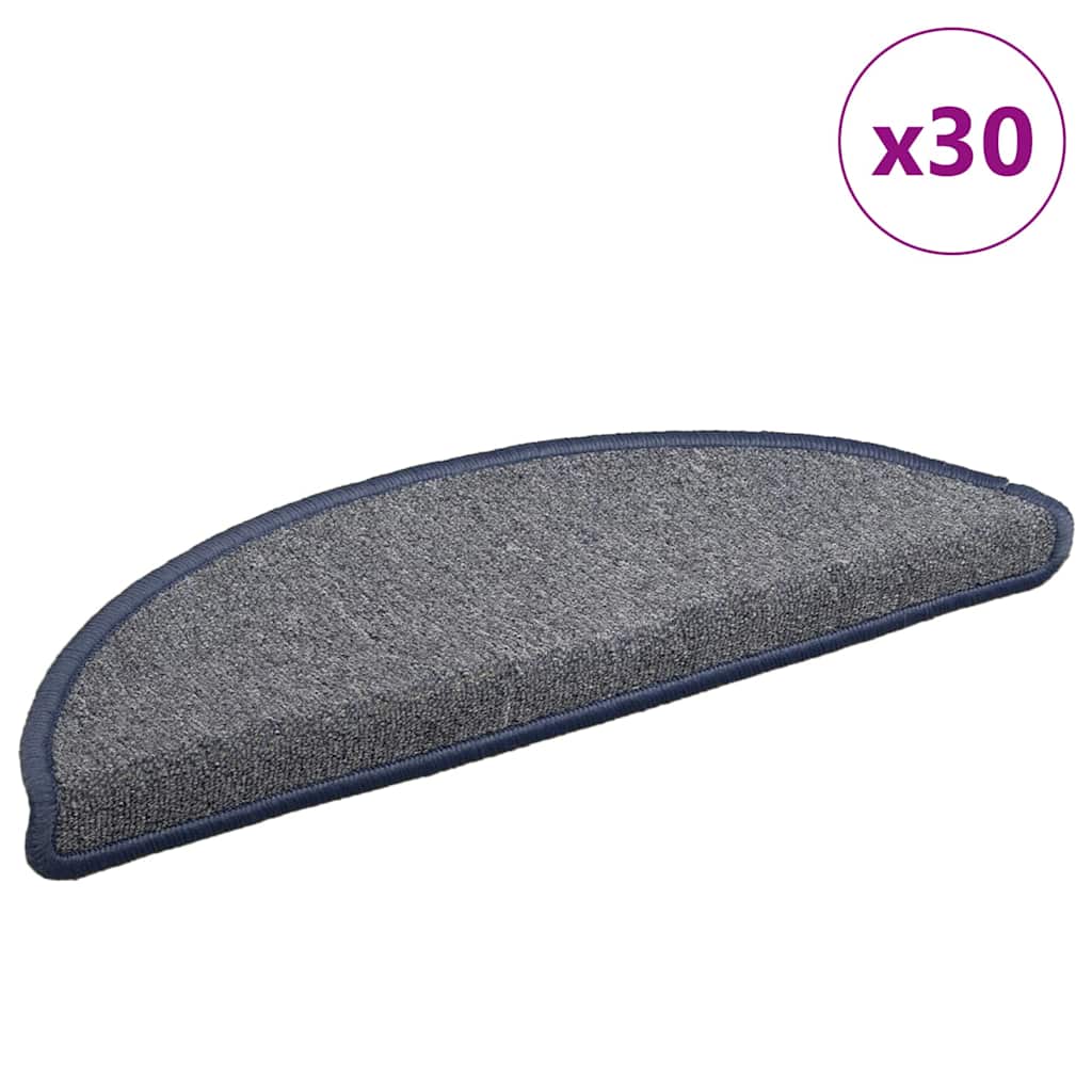 trappemåtter 30 stk. 56x17x3 cm lysegrå og blå halvrunde