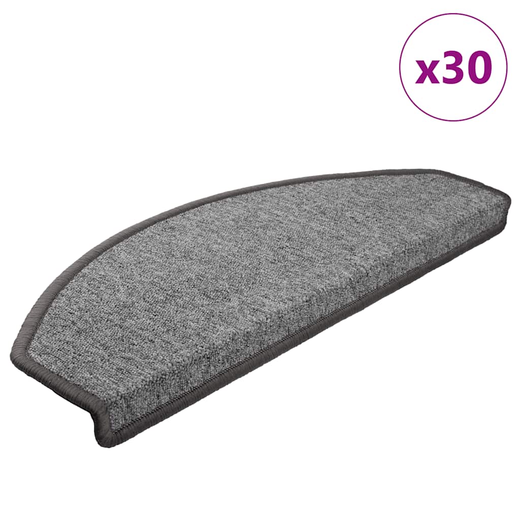 trappemåtter 30 stk. 65 x 24 x 4 cm mørkegrå halvrunde store