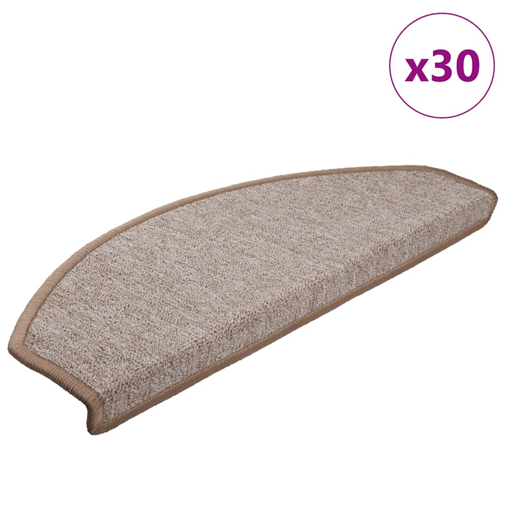 trappemåtter 30 stk. 65 x 24 x 4 cm lysebrune halvrunde store