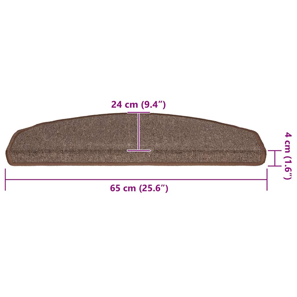 trappemåtter 30 stk. 65 x 24 x 4 cm kaffebrune halvrund store