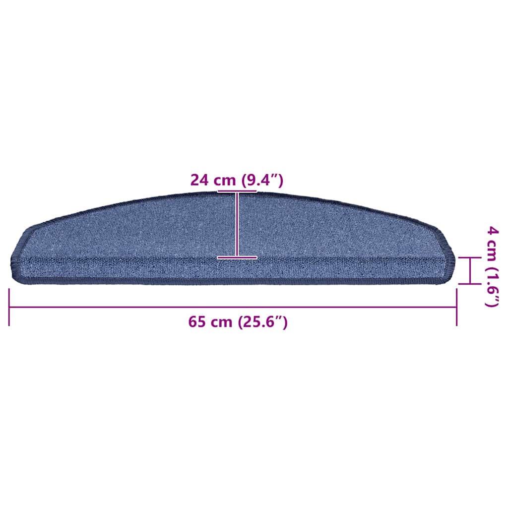 trappemåtter 30 stk. 65x24x4 cm blå halvrunde store