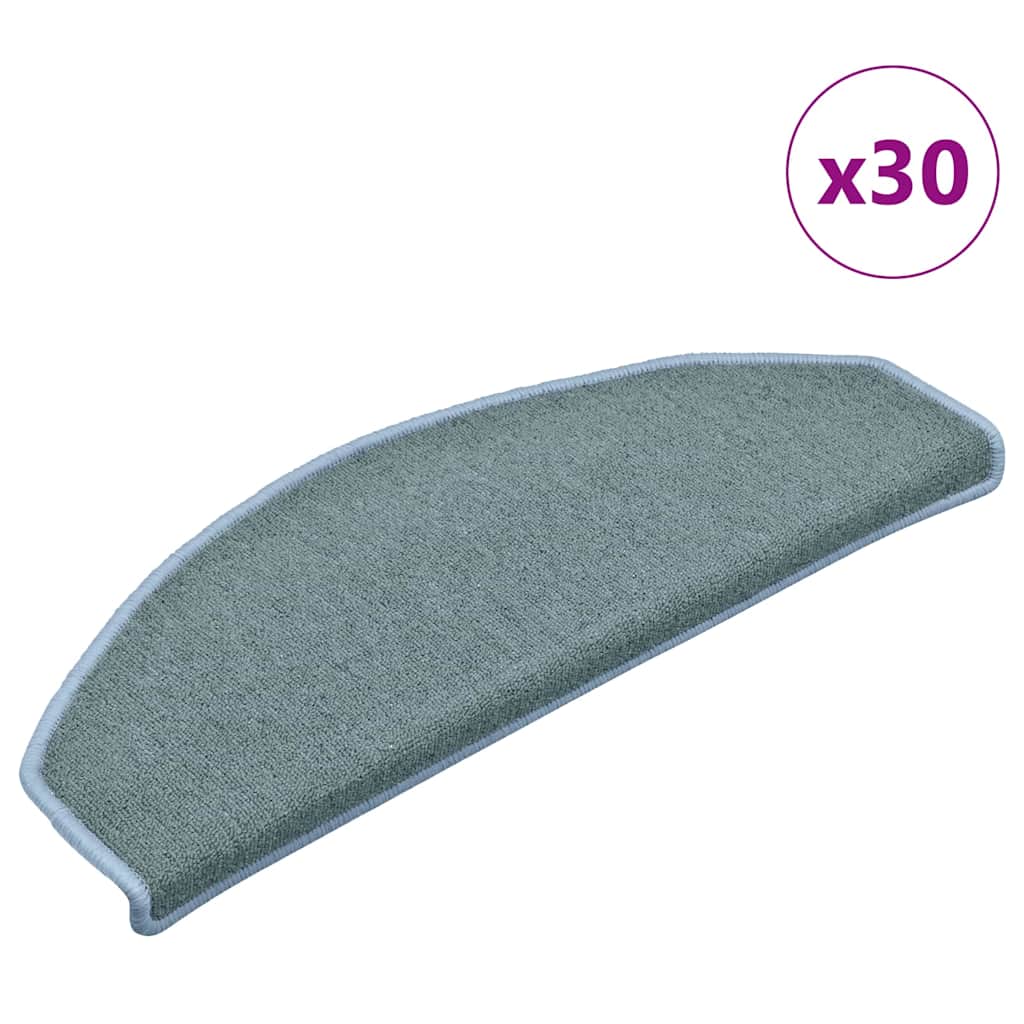 trappemåtter 30 stk. 65 x 24 x 4 cm havblå halvrunde store