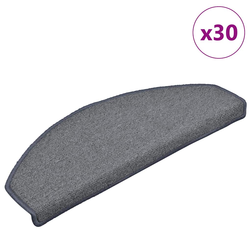 trappemåtter 30 stk. 65 x 24 x 4 cm lysegrå og blå halvrunde store