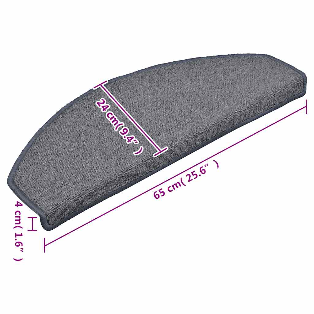 trappemåtter 30 stk. 65 x 24 x 4 cm lysegrå og blå halvrunde store