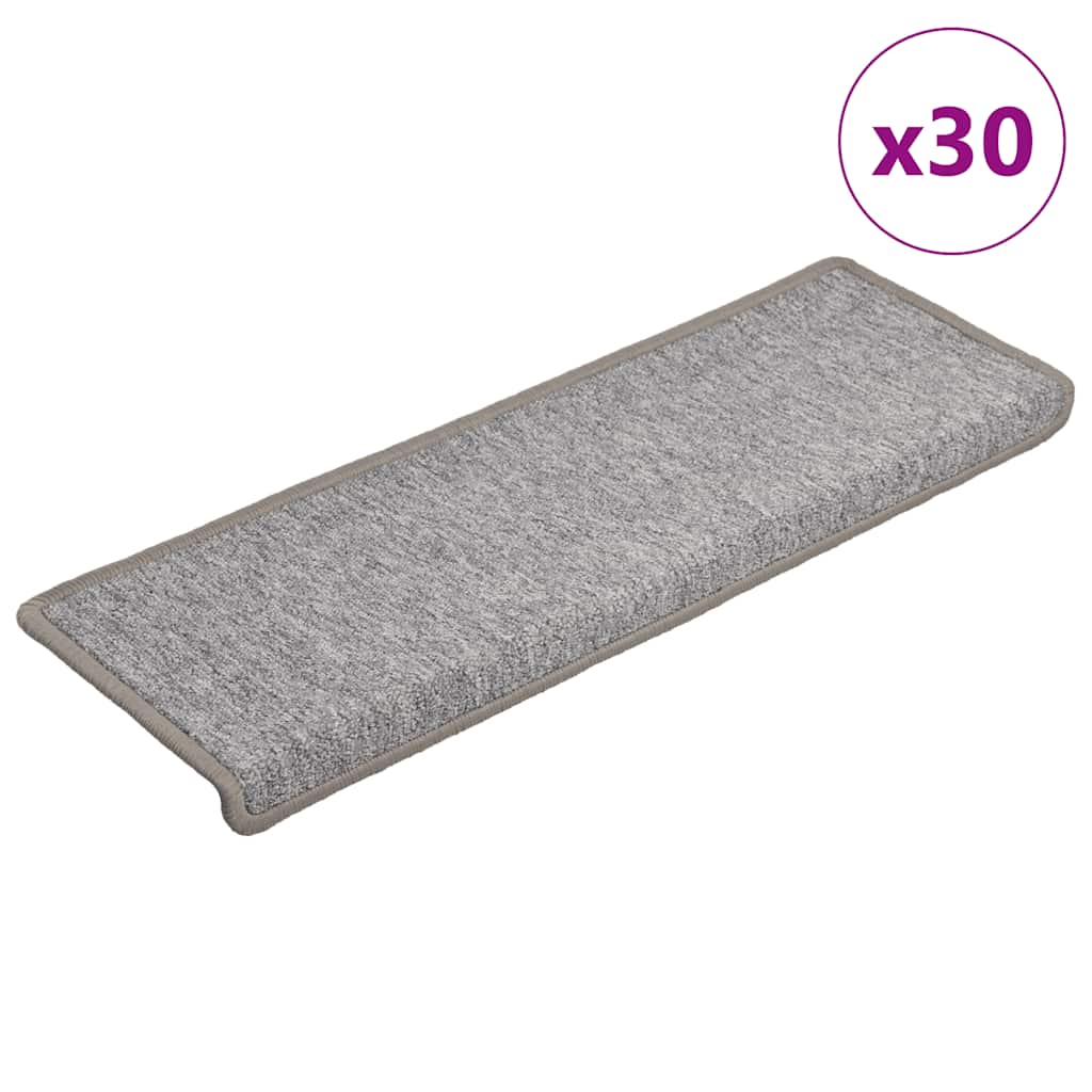 trappemåtter 30 stk. 65x21x4 cm lysegrå rektangulær kant