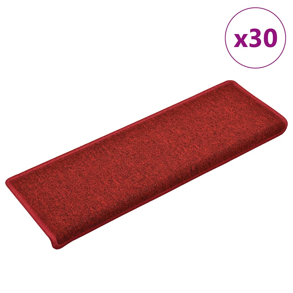 trappemåtter 30 stk. 65x21x4 cm rød rektangulær kant