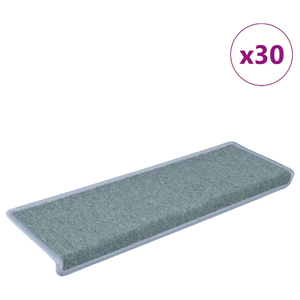 trappemåtter 30 stk. 65 x 21 x 4 cm havblå rektangulær kant
