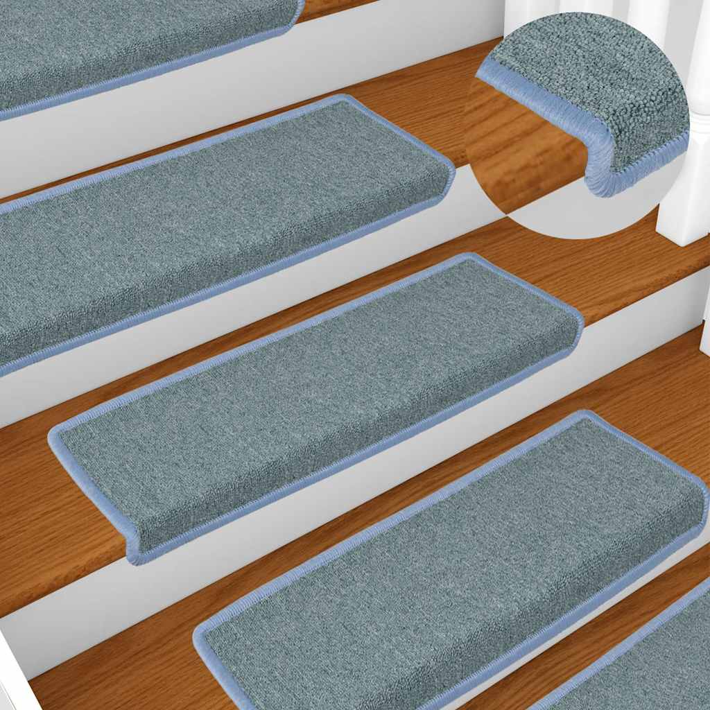 trappemåtter 30 stk. 65 x 21 x 4 cm havblå rektangulær kant