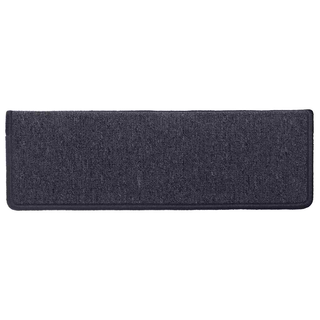trappemåtter 30 stk. 65 x 21 x 4 cm mørkegrå og blå rektangulær kant