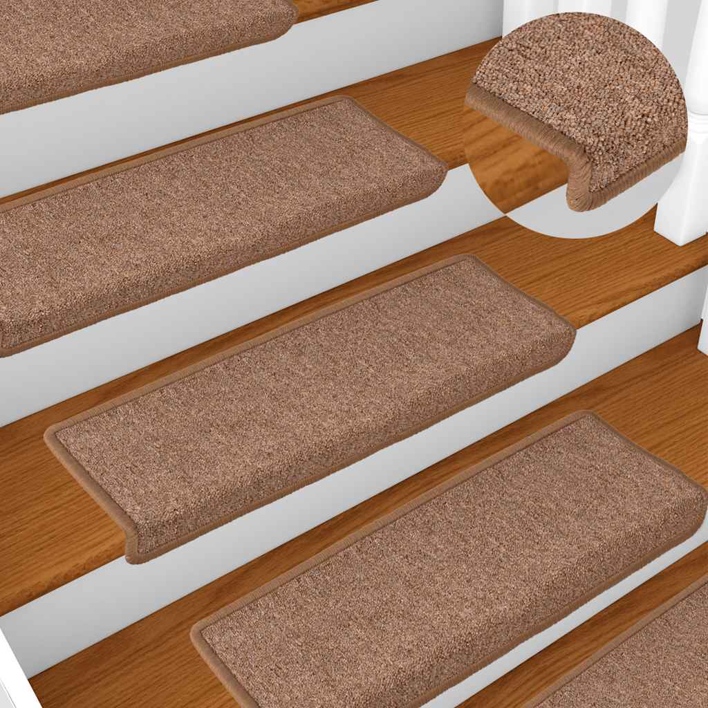trappemåtter 30 stk. 65x21x4 cm brune rektangulære kanter