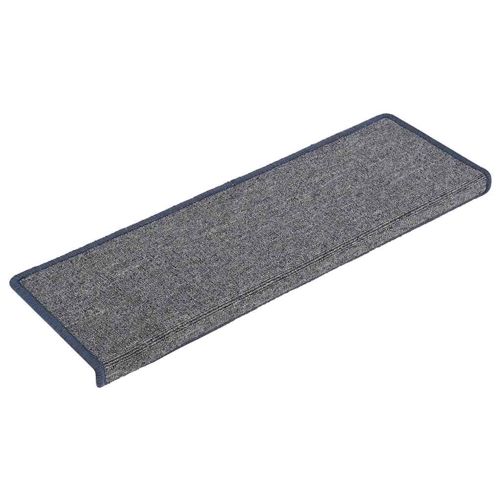 trappemåtter 30 stk. 65 x 21 x 4 cm lysegrå og blå rektangulær kant