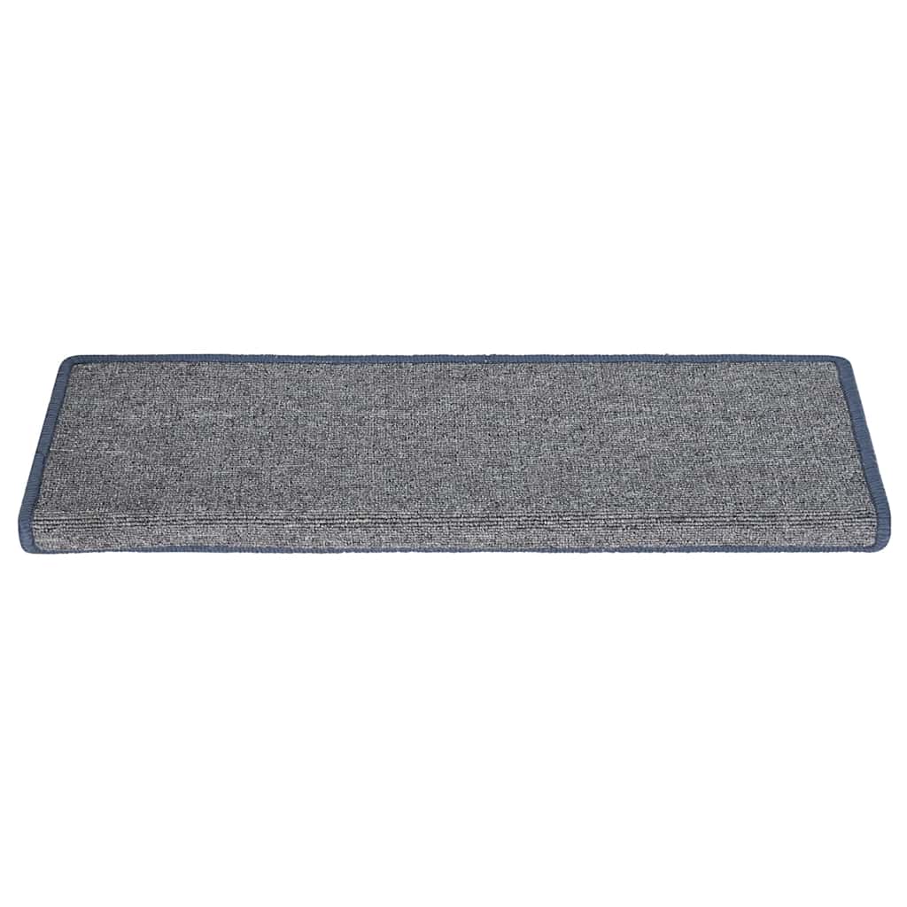 trappemåtter 30 stk. 65 x 21 x 4 cm lysegrå og blå rektangulær kant