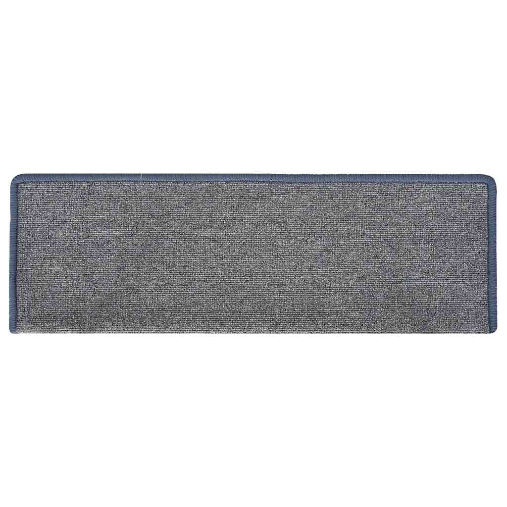 trappemåtter 30 stk. 65 x 21 x 4 cm lysegrå og blå rektangulær kant