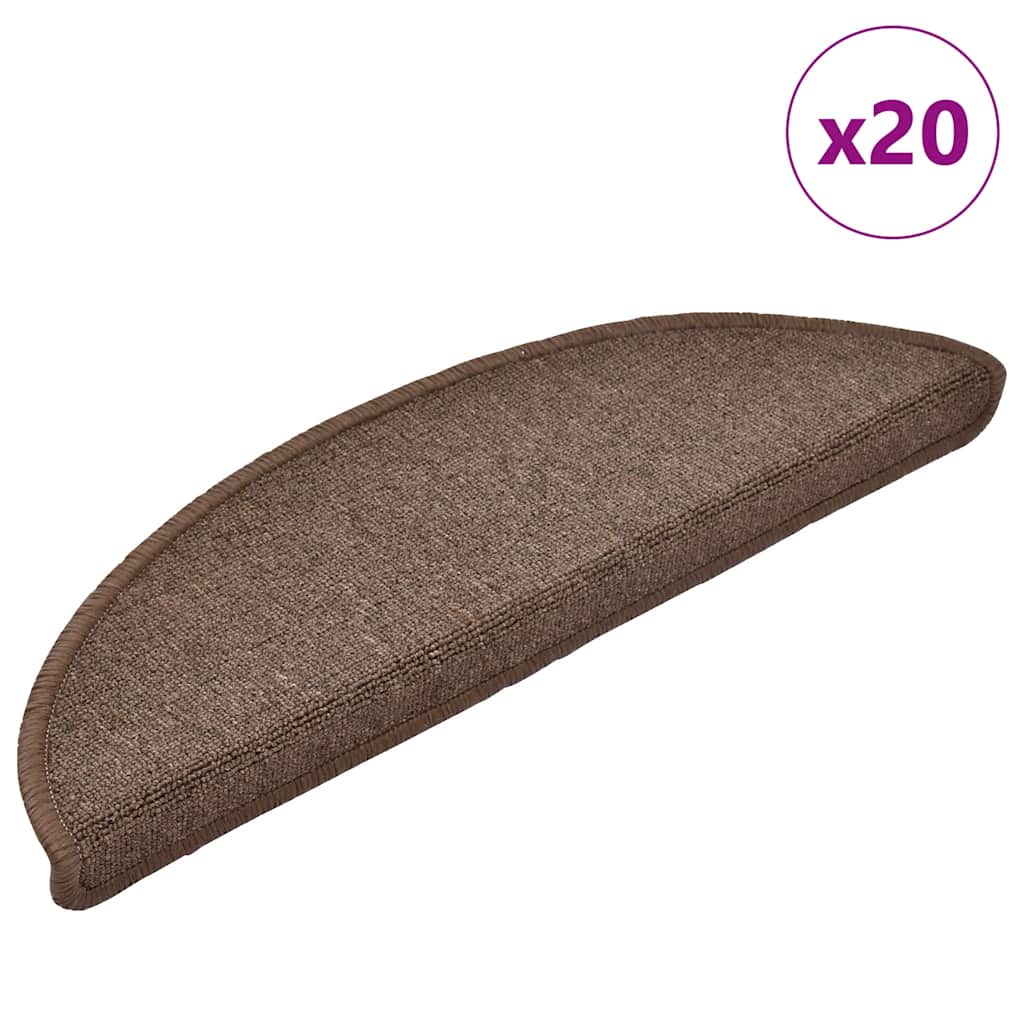 trappemåtter 20 stk. 56x17x3 cm kaffebrune halvrund