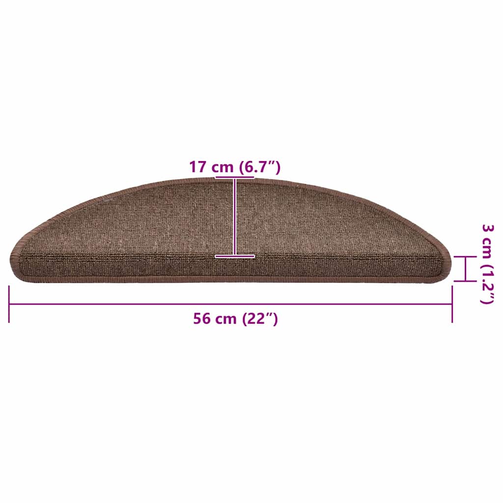 trappemåtter 20 stk. 56x17x3 cm kaffebrune halvrund