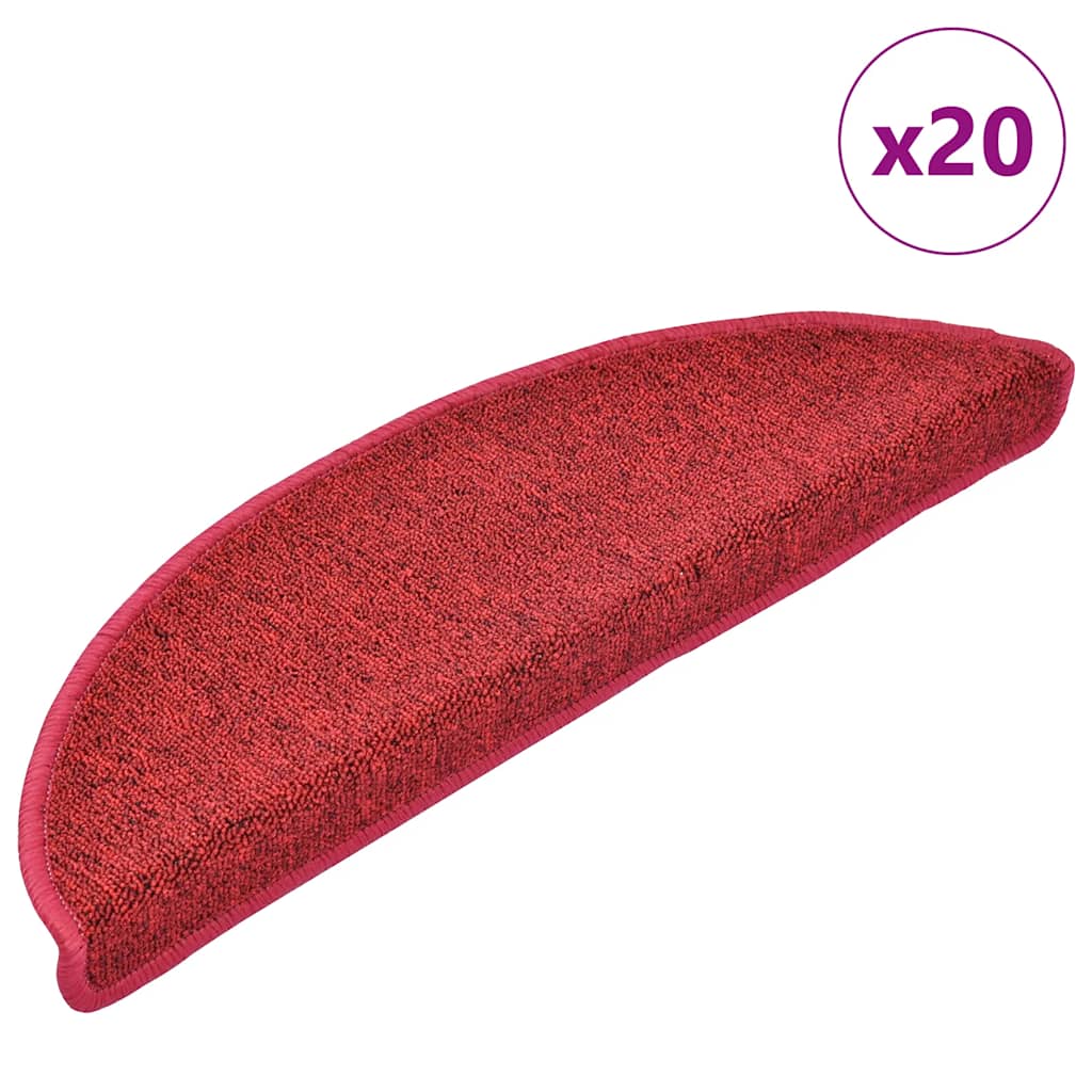 trappemåtter 20 stk. 56x17x3 cm rød halvrund