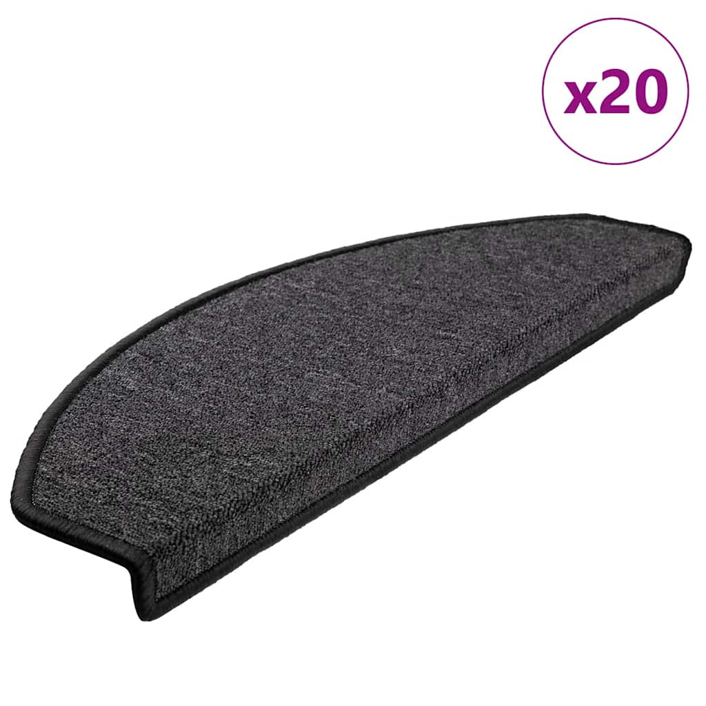 trappemåtter 20 stk. 65x24x4 cm antracit halvrund store