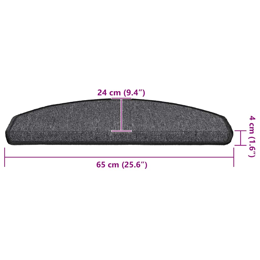 trappemåtter 20 stk. 65x24x4 cm antracit halvrund store