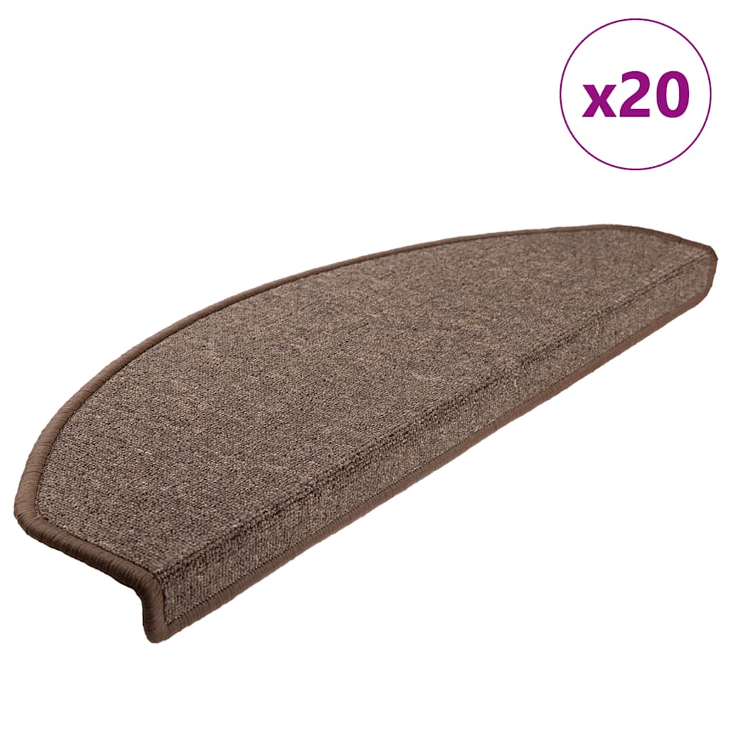trappemåtter 20 stk. 65 x 24 x 4 cm kaffebrune halvrund store