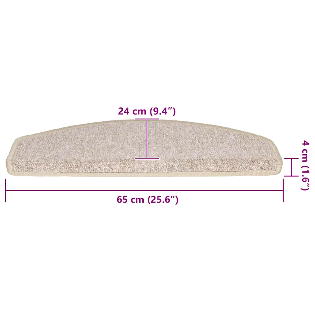 trappemåtter 20 stk. 65x24x4 cm taupe halvrund store