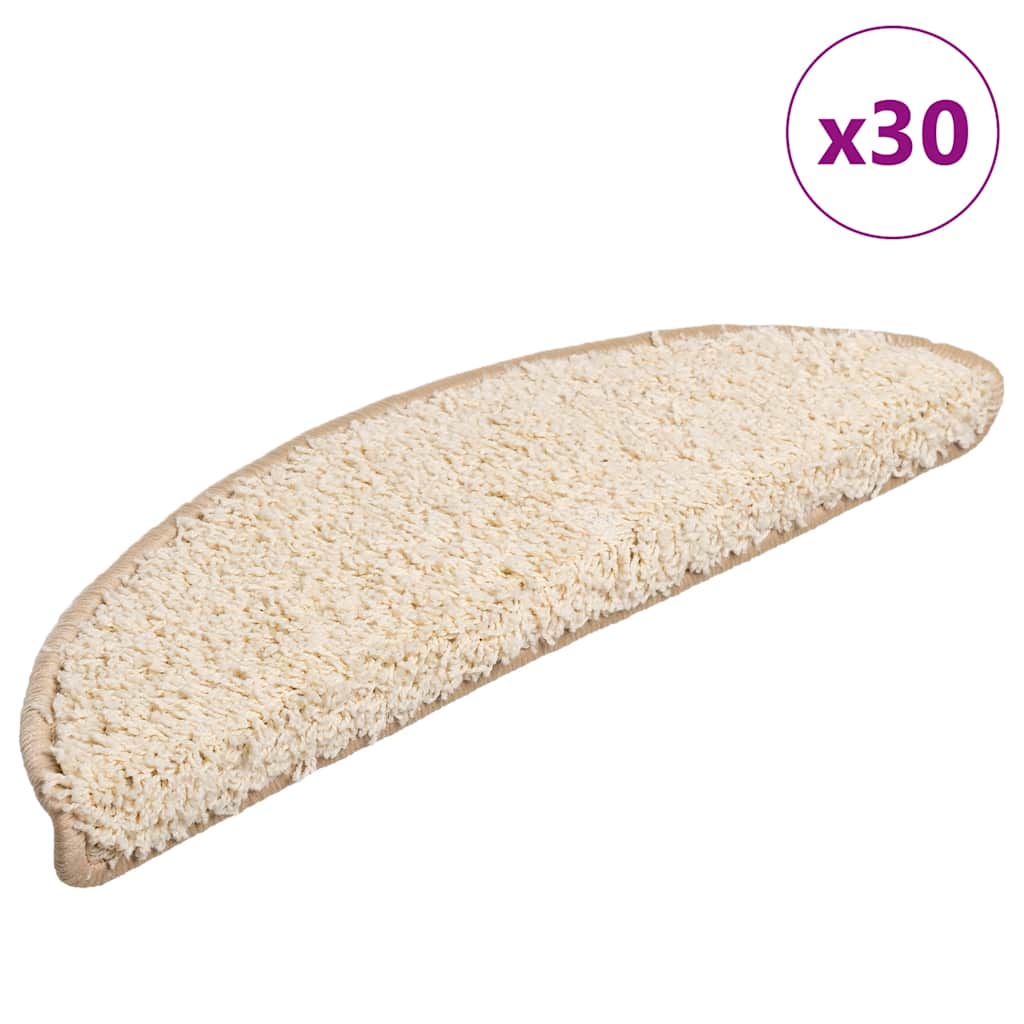 trappemåtter 30 stk. 56x17x3 cm cremefarvede halvrund