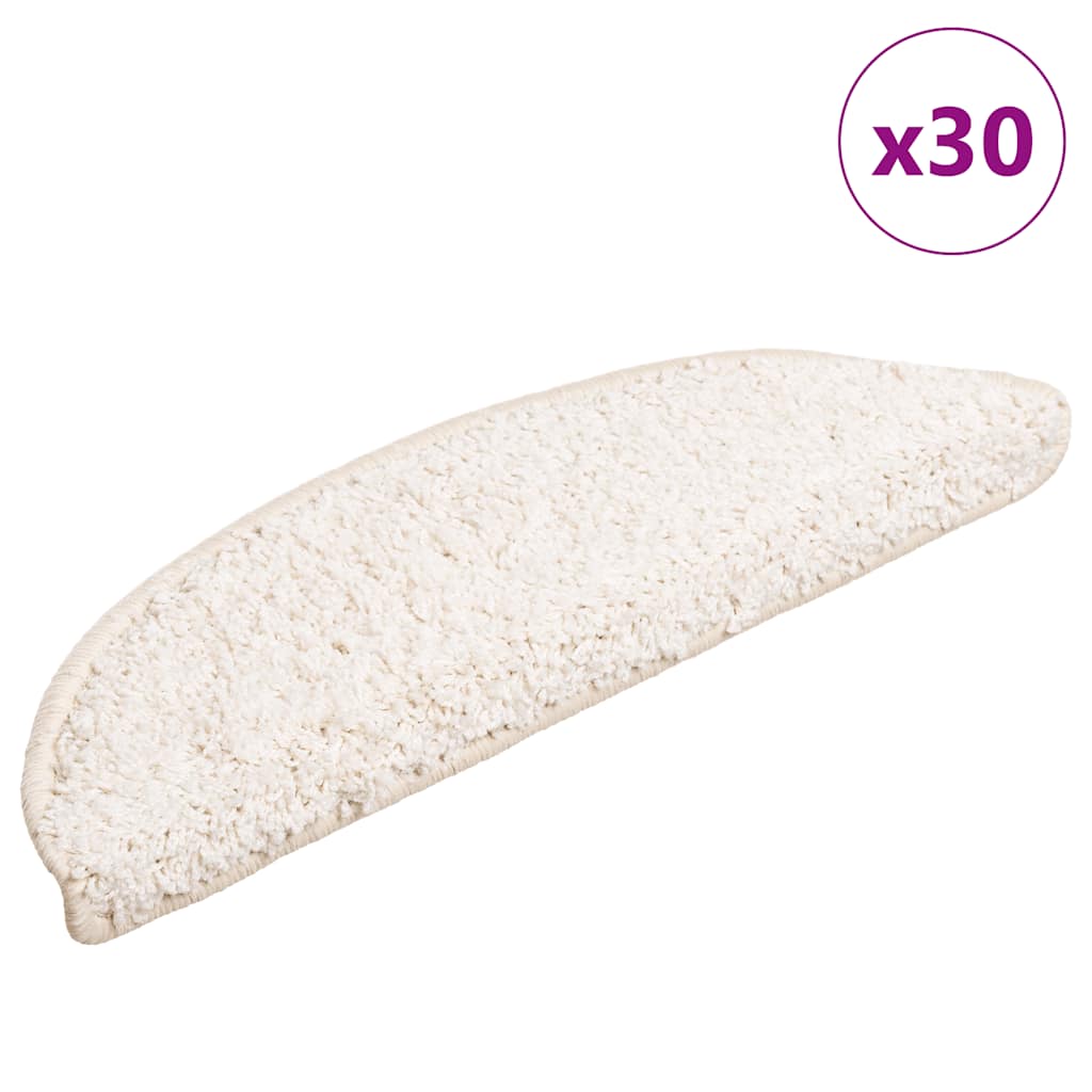 trappemåtter 30 stk. 56x17x3 cm hvide halvrunde